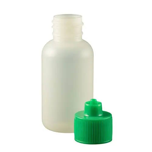 Jensen Global JG1.0BC-G Boston Round LDPE Bottle with Green Luer Lock Cap, 1 oz. (Bag of 10)