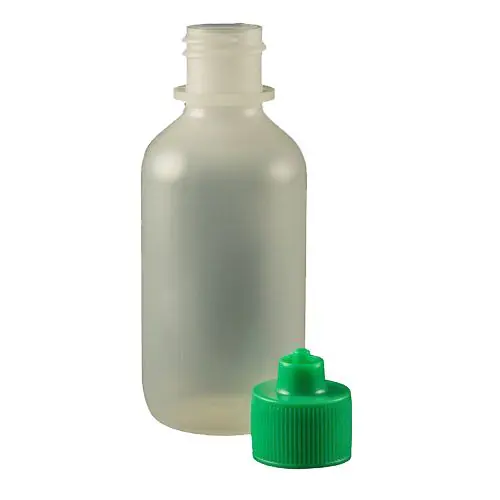 Jensen Global JG2.0BC-G Boston Round LDPE Bottle with Green Luer Lock Cap, 2 oz. (Bag of 10)