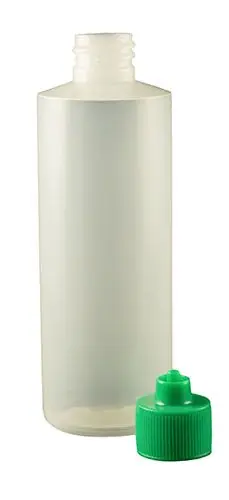 Jensen Global JG4.0BC-G Boston Round LDPE Bottle with Green Luer Lock Cap, 4 oz. (Bag of 10)