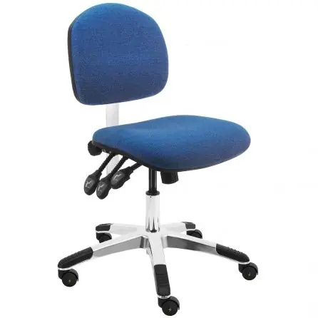 Lissner Lincoln Series Desk Height ESD Chair with Aluminum Base, Fabric