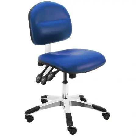 Lissner Lincoln Series Desk Height ESD Chair with Aluminum Base, Vinyl