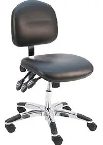 Lissner Lincoln Series Desk Height Cleanroom Chair with Aluminum Base, Vinyl