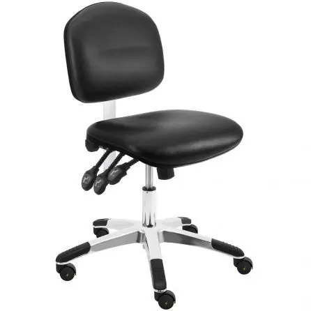 Lissner Lincoln Series Desk Height Cleanroom ESD Chair with Aluminum Base, Vinyl