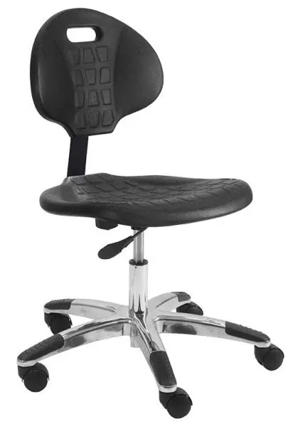 Lissner Desk Height Cleanroom ESD Chair with Aluminum Base, Urethane