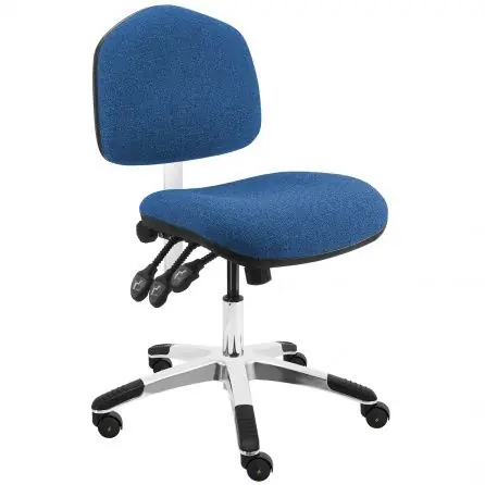 Lissner Washington Series Desk Height ESD Chair with Large Seat, Back & Aluminum Base, Fabric