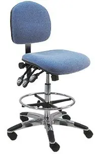 Lissner Lincoln Series Bench Height Chair with Aluminum Base, Fabric