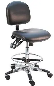 Lissner Lincoln Series Bench Height Chair with Aluminum Base, Vinyl