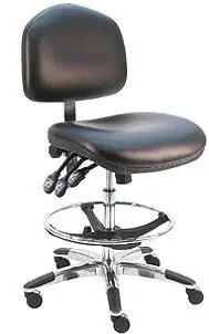 Lissner Washington Series Bench Height Chair with Large Seat, Back & Aluminum Base, Vinyl