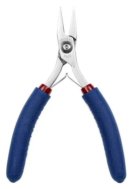 Tronex P545 Flat Nose Pliers with Short, Smooth Jaw & Wide Tips, 5" OAL