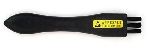 Botron B09922 Large Cleaning Brush with 3/4" dia. Triple Bristle Head & Conductive Plastic Handle, 6" OAL