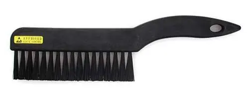 Botron B09926 Large Hand Brush with 3.5" Single Row Bristle Head & Conductive Plastic Handle, 9" OAL