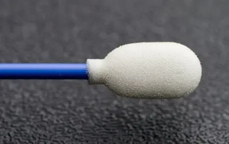 Foamtec HT1000 CleanWIPE® Foam Large Oval Tip Swab with Rigid Polypropylene Handle, 6" OAL