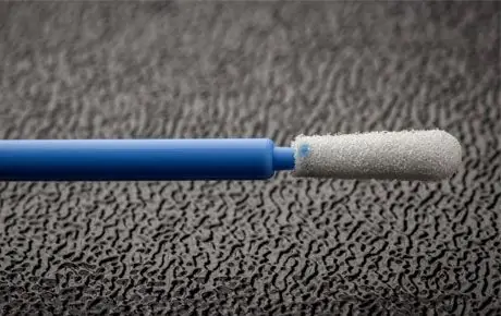 Foamtec HT1002 CleanWIPE® Foam Small Bulb Tip Swab with Semi-Flexible Polypropylene Handle, 3" OAL
