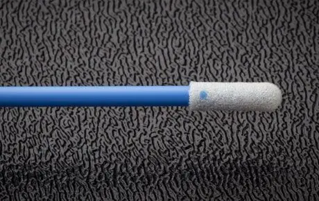 Foamtec HT1032 CleanWIPE® Foam Small Round Tip Swab with Rigid Polypropylene Handle, 3" OAL