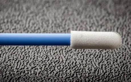 Foamtec HT1035 CleanWIPE® Foam Small Round Tip Swab with Rigid Polypropylene Handle, 3" OAL