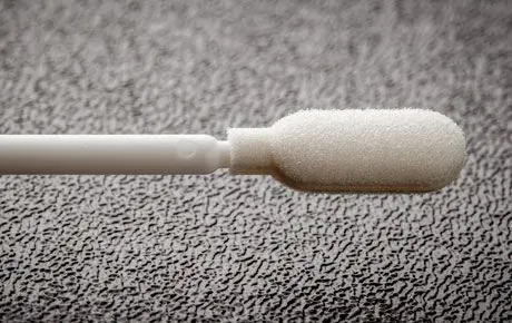 Foamtec HT1801-500 ESD-Safe CleanWIPE® Foam Medium Cylinder Tip Swab with Flexible Polypropylene Handle, 6" OAL
