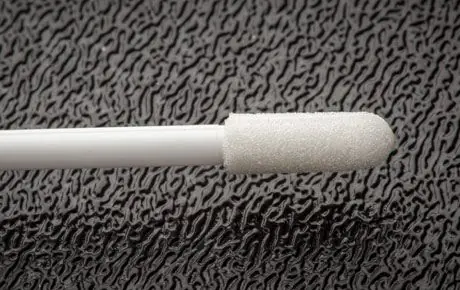 Foamtec HT1832-500 ESD-Safe CleanWIPE® Foam Small Round Tip Swab with Rigid Polypropylene Handle, 3" OAL