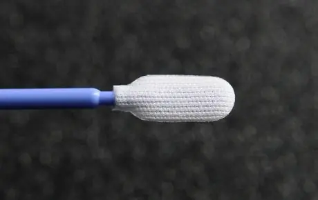 Foamtec HT1501TC-500 MiraSWAB® Microfiber/Polyester Medium Cylinder Tip Swab with Flexible Polypropylene Handle, 6" OAL