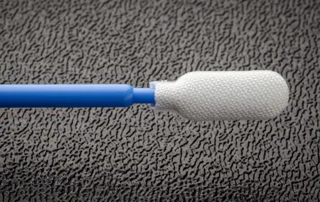 Foamtec HT1511FC-500 MiraSWAB® Microfiber/Foam Medium Cylinder Tip Swab with Flexible Polypropylene Handle, 4" OAL