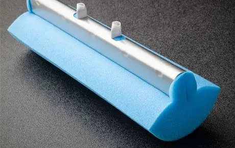 Foamtec FS620ST-12 UltraMOP™ SW Sterile Polyurethane Mop Head with Stainless Steel Bracket, 3.5" x 10"