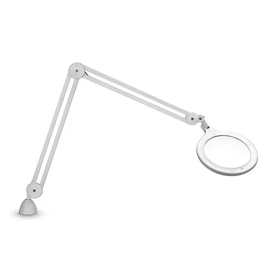Daylight U25130 Omega 7 LED Magnifier with 7" Round, 3 Diopter Lens & Clamp Base, White