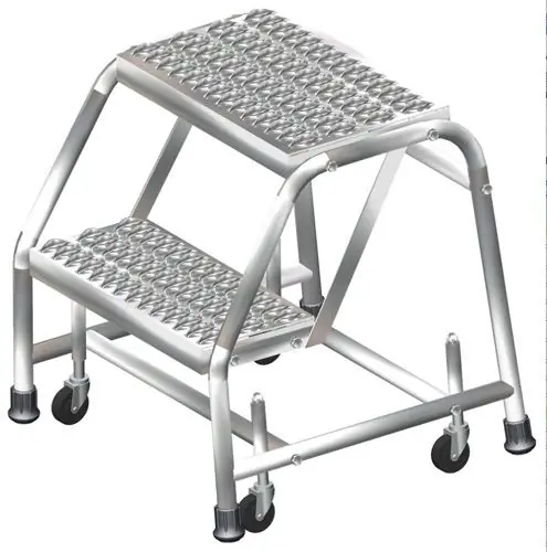 Ballymore SS2NG Stainless Steel Spring Loaded Ladder with 2 Grated Steps, No Rails, 20" x 19" x 19"