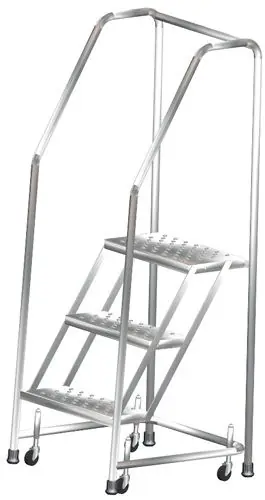 Ballymore SS320P Stainless Steel Spring Loaded Ladder with 3 Perforated Steps, 20" x 25" x 58.5"