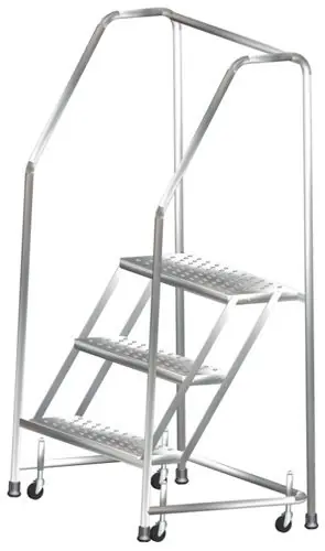 Ballymore SS330P Stainless Steel Spring Loaded Ladder with 3 Perforated Steps, 30" x 25" x 58.5"