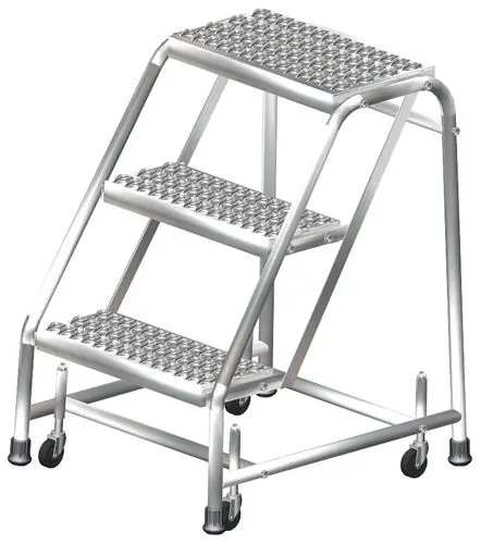 Ballymore SS3NG Stainless Steel Spring Loaded Ladder with 3 Grated Steps, No Rails, 20" x 25" x 28.5"
