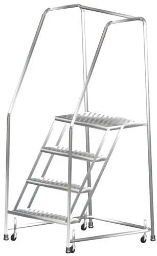 Ballymore SS430P Stainless Steel Spring Loaded Ladder with 4 Perforated Steps, 30" x 38" x 73"