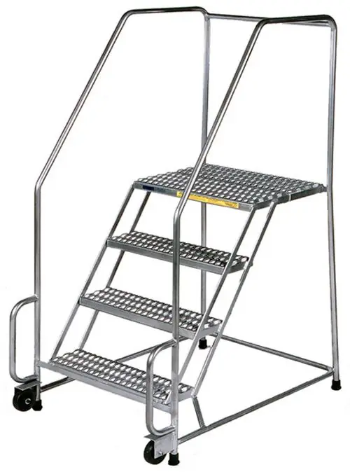 Ballymore SSTR430P Stainless Steel Tilt & Roll Ladder with 4 Perforated Steps, 30" x 38" x 73"