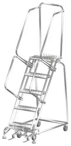 Ballymore SS052414P Stainless Steel Lockstep Ladder with 5 Perforated Steps, 24" x 56" x 83"
