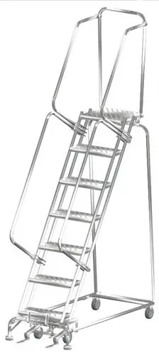 Ballymore SS072414P Stainless Steel Lockstep Ladder with 7 Perforated Steps, 24" x 58" x 103"