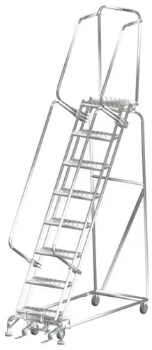 Ballymore SS082414P Stainless Steel Lockstep Ladder with 8 Perforated Steps, 24" x 64" x 113"