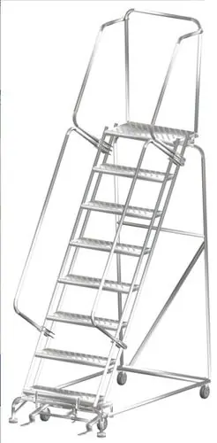 Ballymore SS083214P Stainless Steel Lockstep Ladder with 8 Perforated Steps, 32" x 64" x 113"