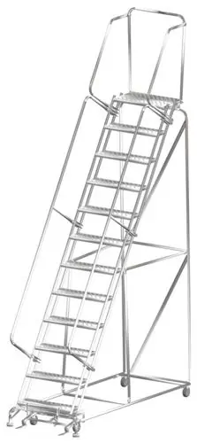 Ballymore SS123214P Stainless Steel Lockstep Ladder with 12 Perforated Steps, 32" x 88" x 153"