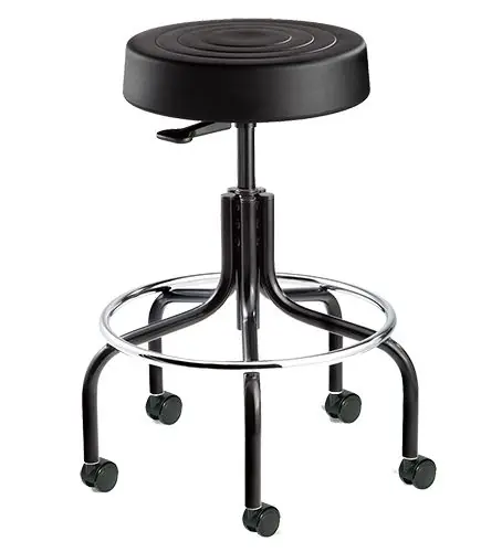 Bevco S3200 ErgoLux Desk Height Backless Stool with Tubular Steel Base, Polyurethane
