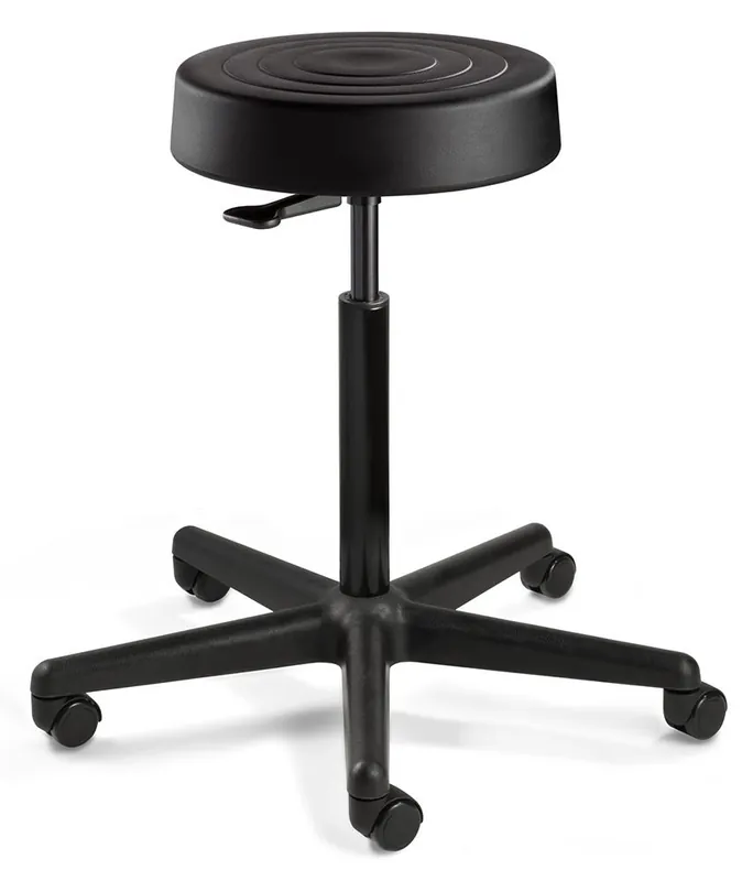 Bevco S3300 ErgoLux Mid-Height Backless Stool with 5-Star Base, Polyurethane