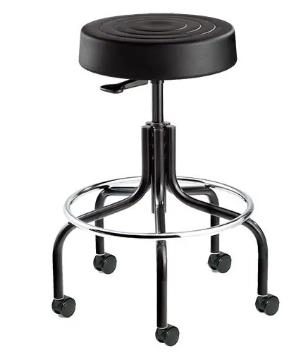 Bevco S3600 ErgoLux Bench Height Backless Stool with Tubular Steel Base, Polyurethane