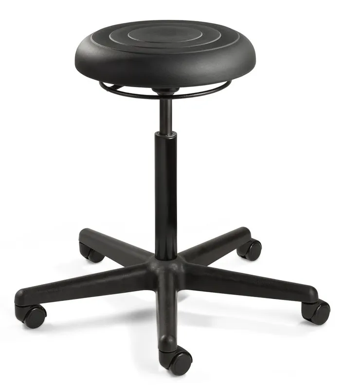 Bevco J3300 ErgoLux Jr. Mid-Height Backless Stool with 5-Star Base, Polyurethane