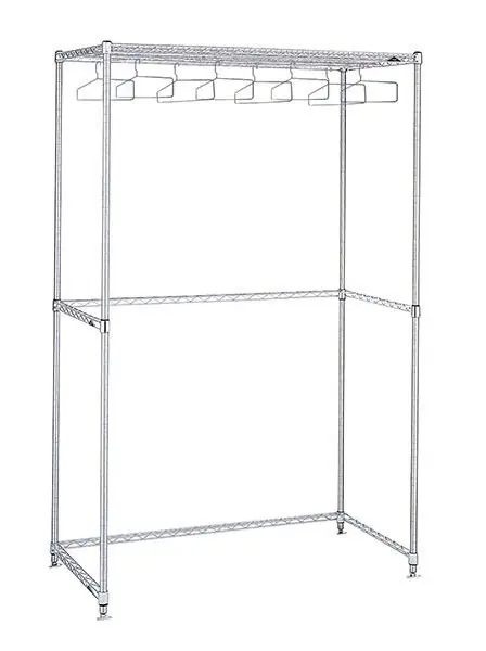 Metro Brushed Stainless Steel Wire Cleanroom Garment Rack