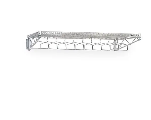 Metro Wall Mounted Brushed Stainless Steel Wire Cleanroom Garment Rack