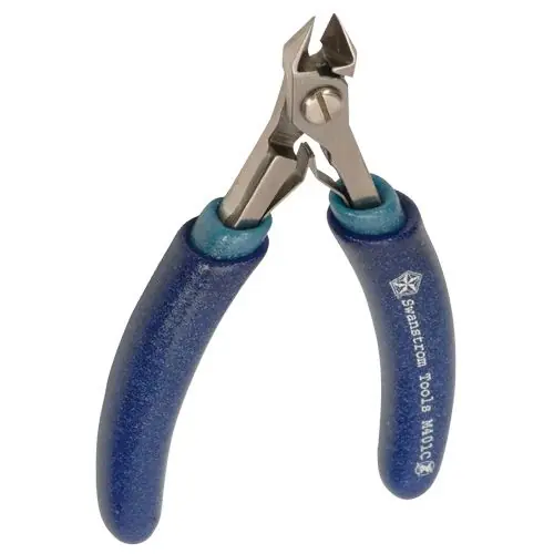 Swanstrom M401C Medical-Grade Robust Small Tapered Head Diagonal Full-Flush Cutter with Tungsten Carbide Blades, 4.70" OAL