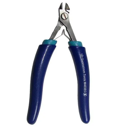 Swanstrom M403EC Precision Medical-Grade Fine Small Dual Tapered Head Diagonal Full-Flush Cutter with Tungsten Carbide Blades & Ergonomic Handles, 5.60" OAL