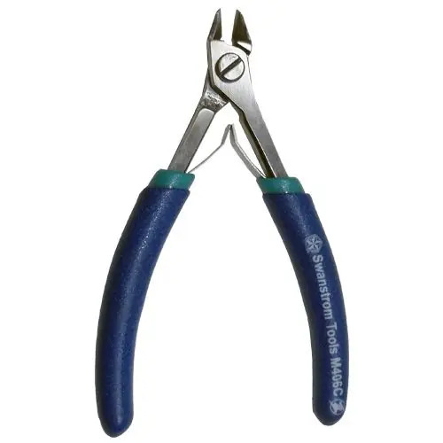 Swanstrom M406C Precision Medical-Grade Fine Slim, Small Dual Tapered & Relieved Head Diagonal Full-Flush Cutter with Tungsten Carbide Blades, 4.70" OAL