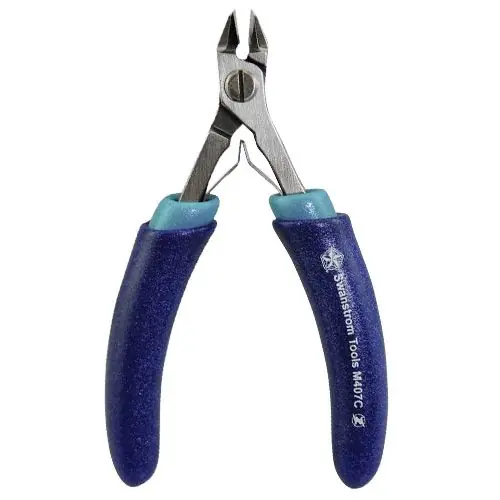 Swanstrom M407C Medical-Grade Long Small Dual Tapered Head Diagonal Full-Flush Ultra Sharp Cutter with Tungsten Carbide Blades, 4.70" OAL