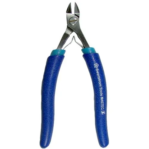 Swanstrom M407EC Medical-Grade Long Small Dual Tapered Head Diagonal Full-Flush Ultra Sharp Cutter with Tungsten Carbide Blades & Ergonomic Handles, 5.60" OAL