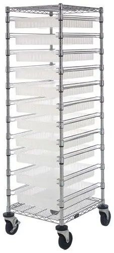 Quantum Bin Cart with 7 Rails, 24" x 21" x 69"