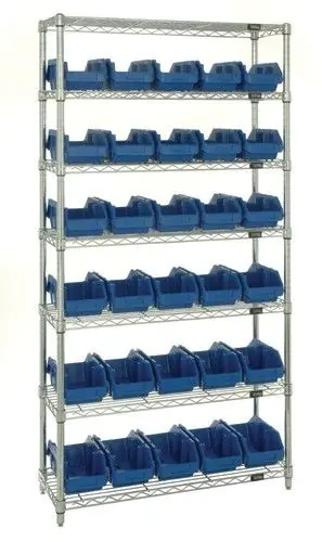Quantum Wire Shelving System with 7 Shelves, 36" x 18" x 74"
