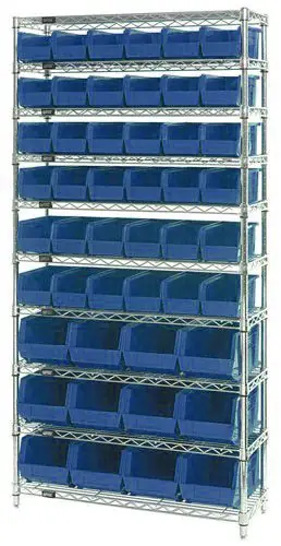 Quantum Wire Shelving System with 10 Shelves, 14" x 36" x 74"